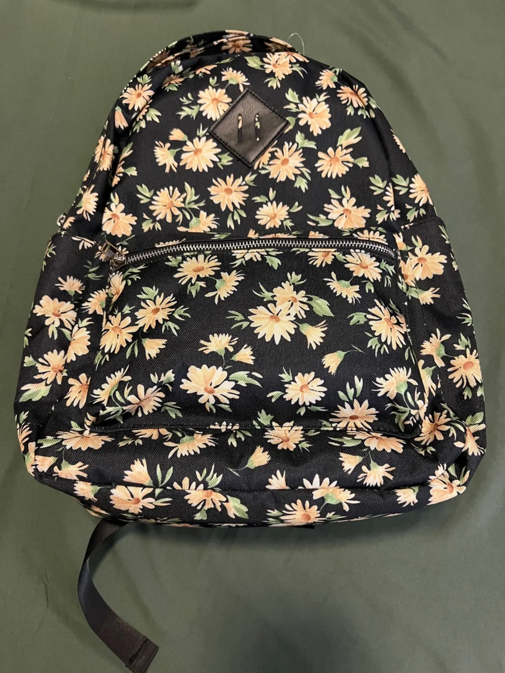 Black Floral lightweight Backpack